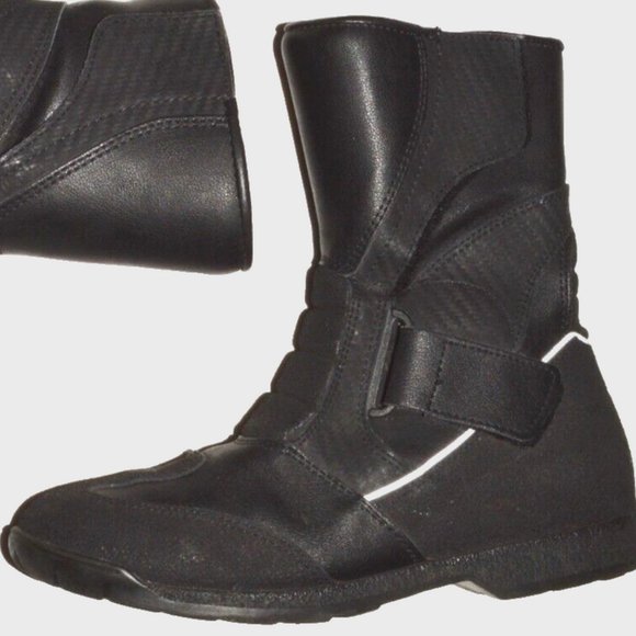 JOE ROCKET MENS SZ 9 43 EU BLACK FAUX LEATHER MOTORCYCLE MOTO BOOTS WATER RESIST main image 8